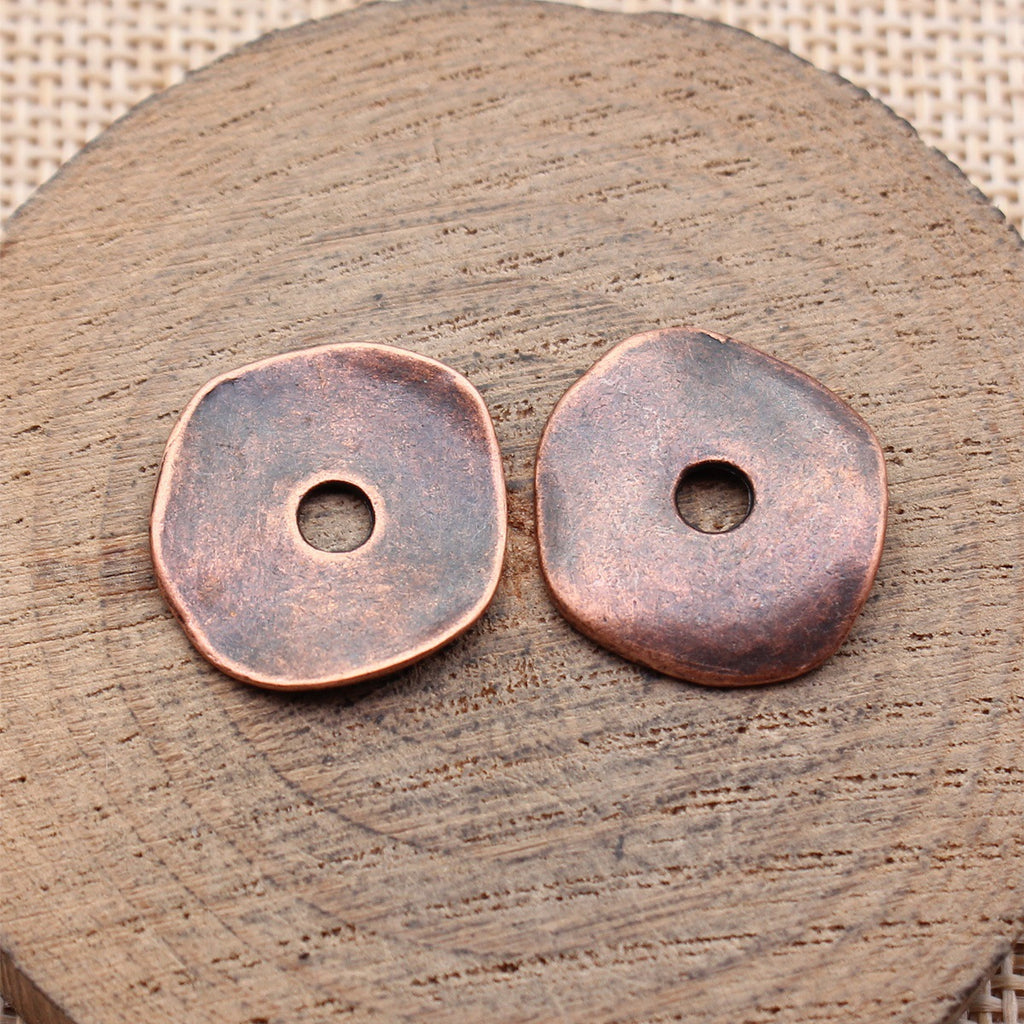 18x18mm 1.6g Multi-Color Zinc Alloy Wavy Round Disc Spacer Beads for DIY Bracelet Making