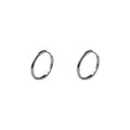 Silver Round Plain Huggie Hoop Earrings Minimal Thick Band view 5