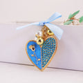 Heart Rose Rhinestone Keychain With Ribbon Bow And Pearl-Like Beads view 8