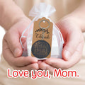 Black Round Wood Mama Keychain With Metal Ring, Two Package Styles view 4