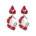 Resin Bud Oval Pearl Center Necklace Drop Earrings view 5