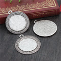 Spiral Border Round Pendant Bezel Blank for Cabochon Craft view 2
