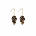 Black Coffin Cross Halloween Novelty Long Hook Earrings view 6