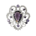 Small Baroque Teardrop Brooch Filigree Rhinestone Four Color view 5