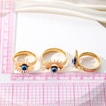 Gold and Silver Tone Eyelash Evil Eye Fashion Rings view 5