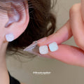 Pastel Square Resin Stud Earring Sets in Two Palettes view 4