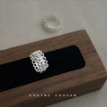 Silver Scalloped Lace Edge CZ Huggie Hoop Earrings view 4