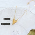 Gold Steel Crystal Border Heart Pendant Chain Necklace view 2