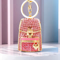 Crystal Double Shoulder Backpack Keychains in Pink Blue and Assorted Colors view 2