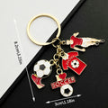 Soccer Ball Shoe Jersey and Trophy Charm Keychain with Metal Hardware view 1