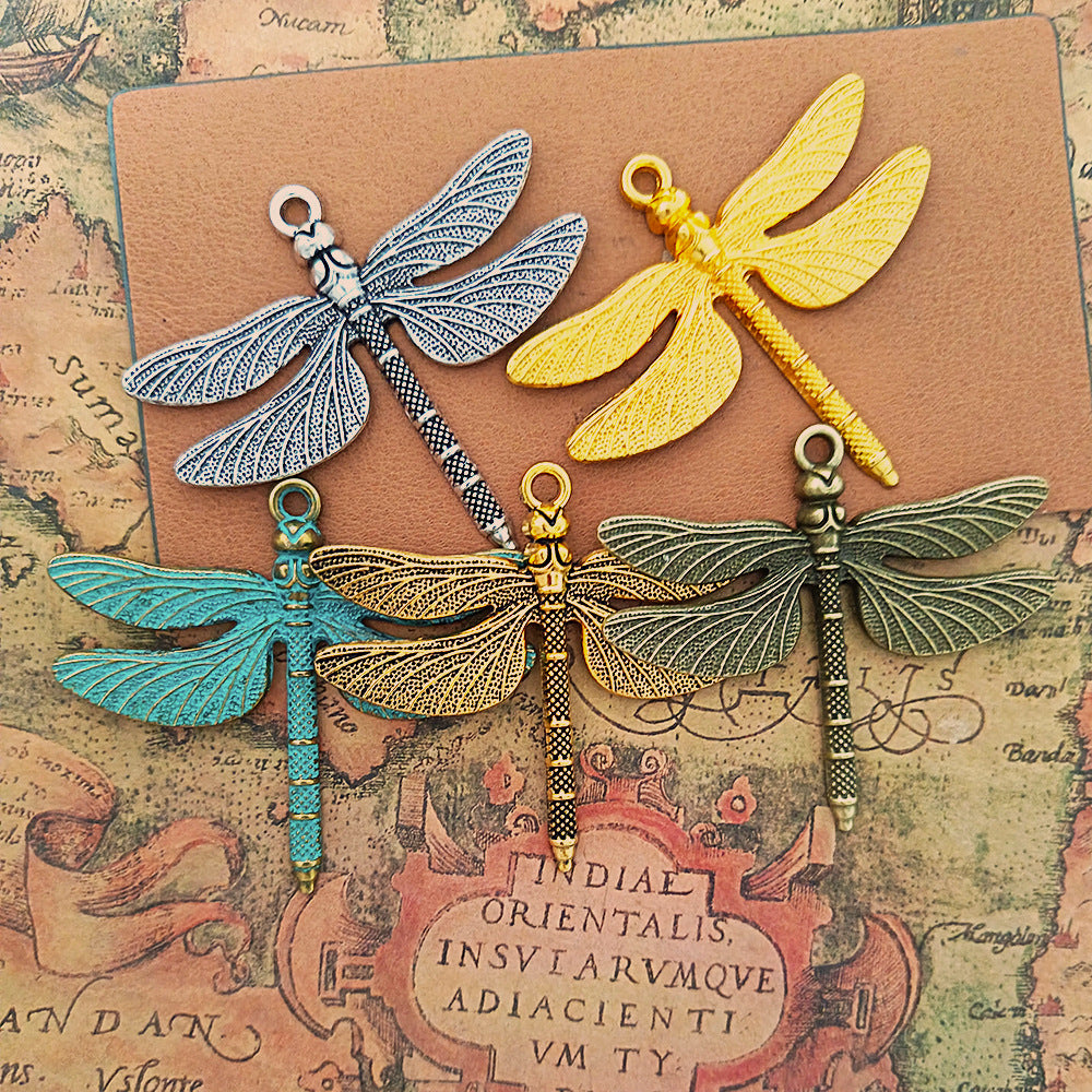 Large Dragonfly Alloy Pendant Charm 71x63mm