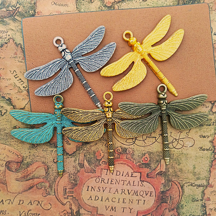 Large Dragonfly Alloy Pendant Charm 71x63mm