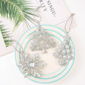 Rhinestone Christmas Tree Snowflake Metal Hanging Ornaments view 2