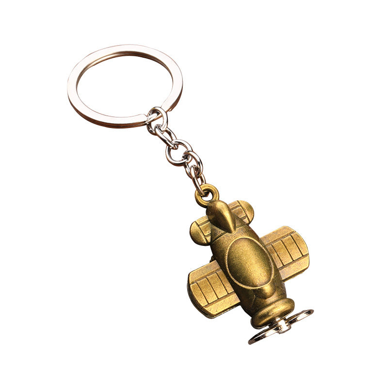 Vintage Airplane Alloy Keychain Gift Accessory for Car Keys