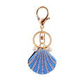 Scallop Shell Keychain With Clear Stones And Pearl-Look Beads view 5