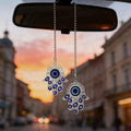 Silver Tone Blue Evil Eye Rearview Mirror Hanging Ornaments in Ten Designs view 2