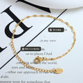 Flat Marquise Lip Link Bracelet Extension Gold Steel view 2