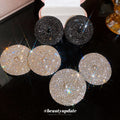 Round Crystal Pave Statement Studs in Three Finishes view 4