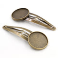 Round Cabochon Tray Snap Hair Clip Blanks in Mixed Finishes view 3