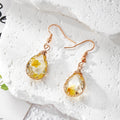 Wire Wrapped Teardrop Floral Resin Earrings 6 Styles view 8