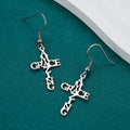 Four Silver Tone Faith Message Cross and Heart Hook Earrings view 3