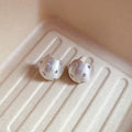 Baroque Pearl Look Round Stud Earrings in Gold and Silver view 6