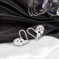 Gold Open Heart Crystal Look Delicate Stud Earrings view 3