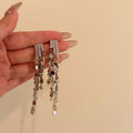 Long Sequin Tassel Earrings in Gold and Silver Tone view 7