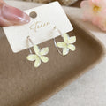 Pastel Flower Hoop Earrings in Three Colors With Gold-Tone Hoops view 7
