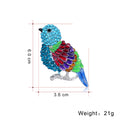 Aqua Blue Bird Crystal Enamel Metal Brooch Pin for Jackets and Lapels view 2