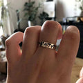 Antique Silver Embossed Mushroom Band Ring Sizes 6-10 view 3