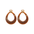 Olive Green Open Teardrop Stud Earrings Fashion Jewelry view 5