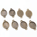 Double Loop Oval Cabochon Connector Settings in Two Finishes view 3