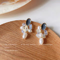 Pearl Drop Stud And Hoop Earrings Gold Silver Seven Styles view 8