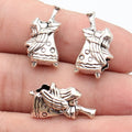 22x11x8mm 3.5g Antique Silver Zinc Alloy Trumpeting Angel Large Hole Beads for Vintage Bracelet Making