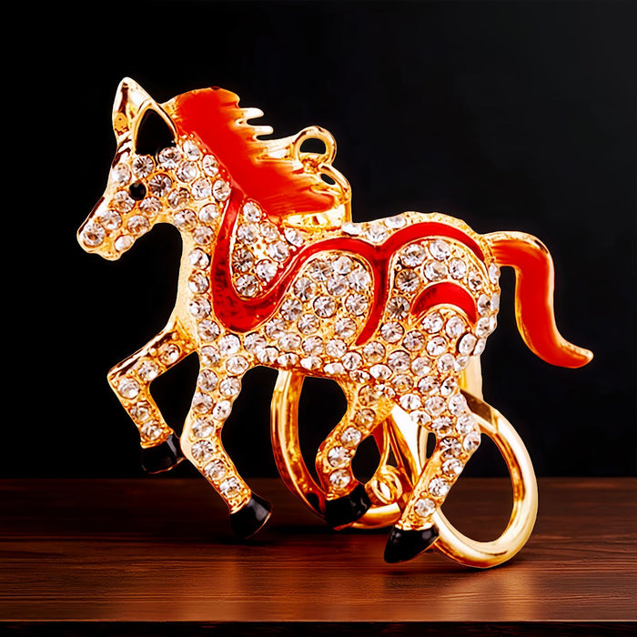 Jeweled Horse and Mixed Auspicious Charm Keychains in Fifty-Seven Options