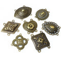 Antique Bronze Ornate Multi-Loop Cabochon Connectors view 2