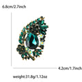 Paisley Crystal Leaf Brooch with Faceted Stones for Jackets and Scarves view 12