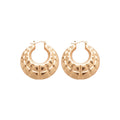 Textured Wide Hoop Earrings in Polished Silver or Gold Tone view 5