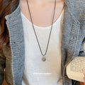 Textured Oval Pendant Necklace On Brown Cord Jewelry Design view 3