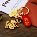 Gold Dragon Keychains with Message Tags or Tassels in Eight Designs view 1