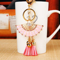 Enamel Folding Fan Keychains in Five Colors with Double Tassels view 11