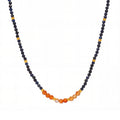 Lapis Lazuli Red Agate Beaded Necklace Gold Accents view 5