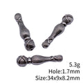 Antique Silver Ribbed Long Spacer Bead Jewelry Making Component view 3