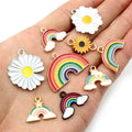 Enamel Daisy and Sunflower Metal Charms in Two Designs view 5
