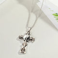 Stainless Steel Yin Yang Cross Pendant Necklaces in Two Colors view 3