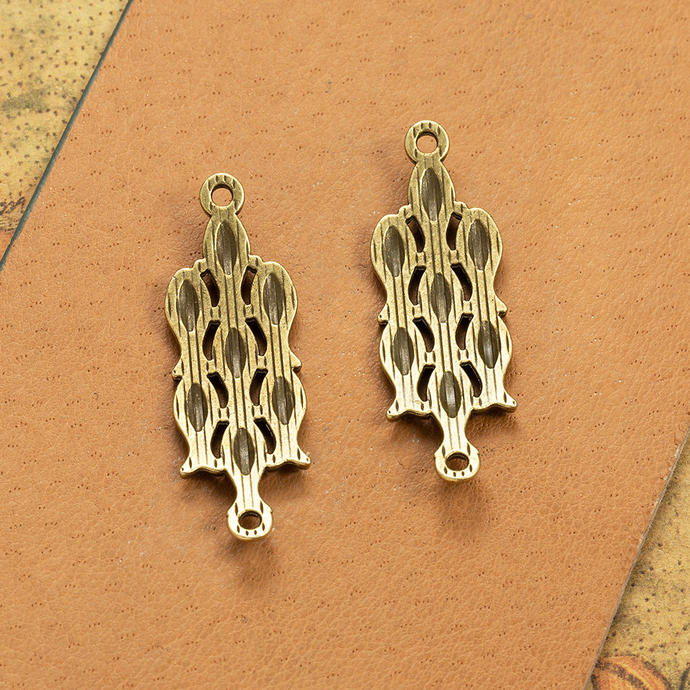 44x15mm Curved Koi Fish Double Hole Alloy Connector