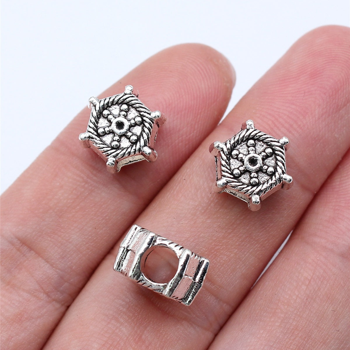 11x12mm 2g Antique Silver Zinc Alloy Ship Wheel Large Hole Beads for Necklace Bracelet Making