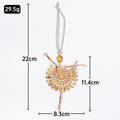 Rhinestone Ballerina Jellyfish Pendant Ornaments Rose Gold view 4