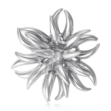 Metal Firework Starburst Brooch Gold Silver Pointed Petals
